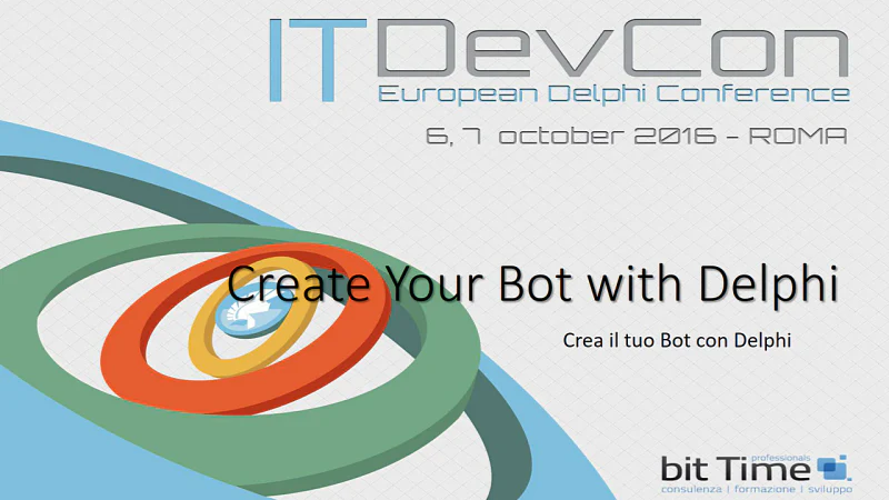 Locandina dell'evento Crea un Bot con Delphi