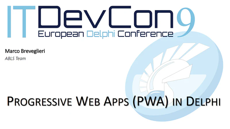 Locandina dell'evento Progressive Web Apps: costruire le app mobile del futuro con Delphi