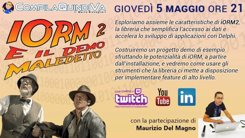 iORM 2 e il demo maledetto: creiamo assieme un progetto con iORM (Live Coding)