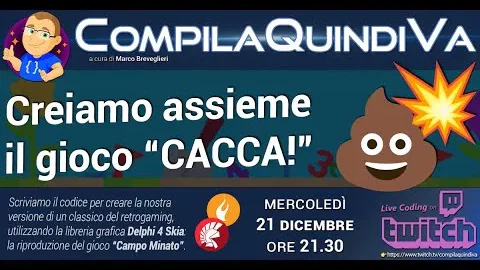 Creiamo assieme il gioco 'CACCA!', clone di Campo Minato, con Delphi e Skia - Parte 1 (Live Coding)