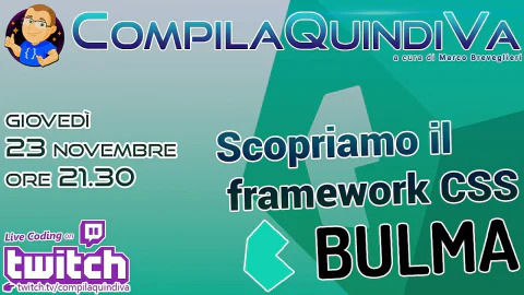 Scopriamo assieme il framework CSS Bulma (Live Twitch)