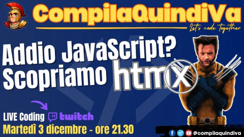 Addio JavaScript? Scopriamo assieme HTMX! (Live Coding)