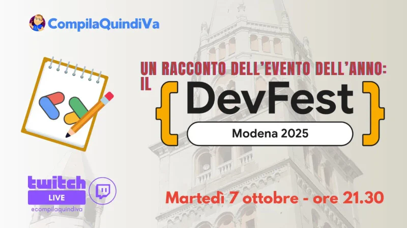 DevFest Modena 2025: racconto di quello che è successo davanti e dietro le quinte (Reportage)