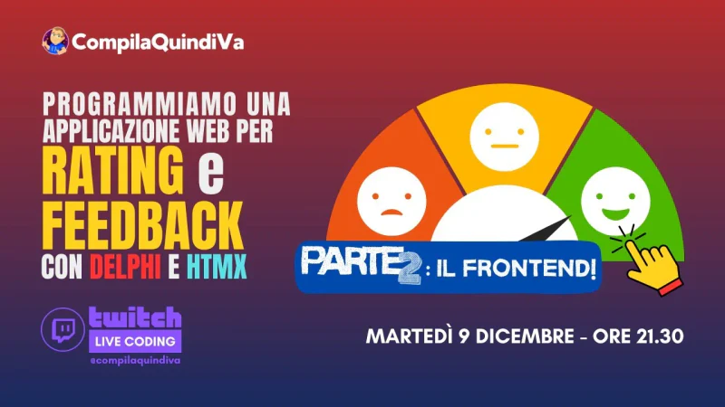 Creiamo un web rating online (backend + frontend) con Delphi e HTMX (parte 2) (Live Coding)