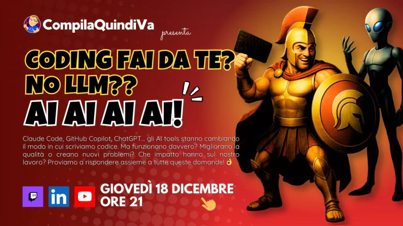 Coding fai da te? No LLM? Dibattito aperto su AI tools, coding assistito e domande scomode (Just Chatting)