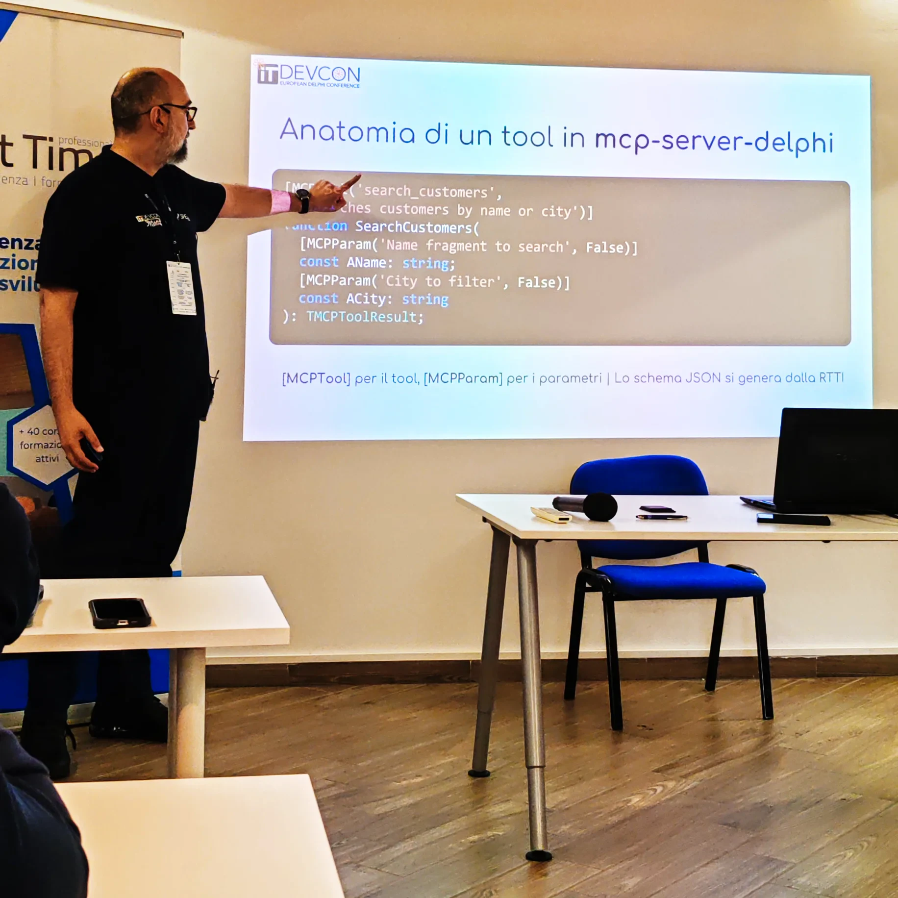 Daniele Teti mostra lo scheletro di un server MCP in Delphi