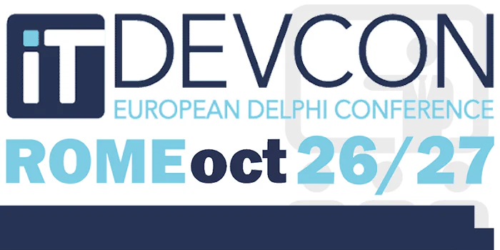 Ci vediamo a ITDevCon 2023 European Delphi Conference a Roma! (27-28 ottobre)