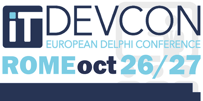 Ci vediamo a ITDevCon 2023 European Delphi Conference a Roma! (27-28 ottobre)