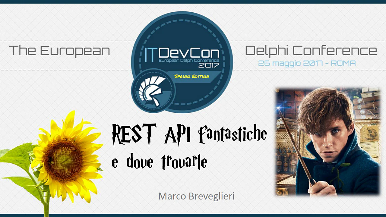 Locandina dell'evento ITDevCon 2017 Spring Edition - REST API Fantastiche e dove trovarle