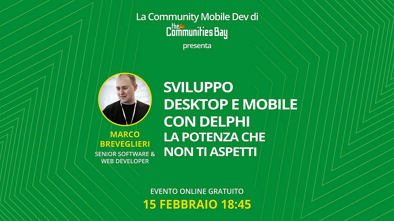 Locandina dell'evento Sviluppo desktop e mobile con Delphi: la potenza che non ti aspetti
